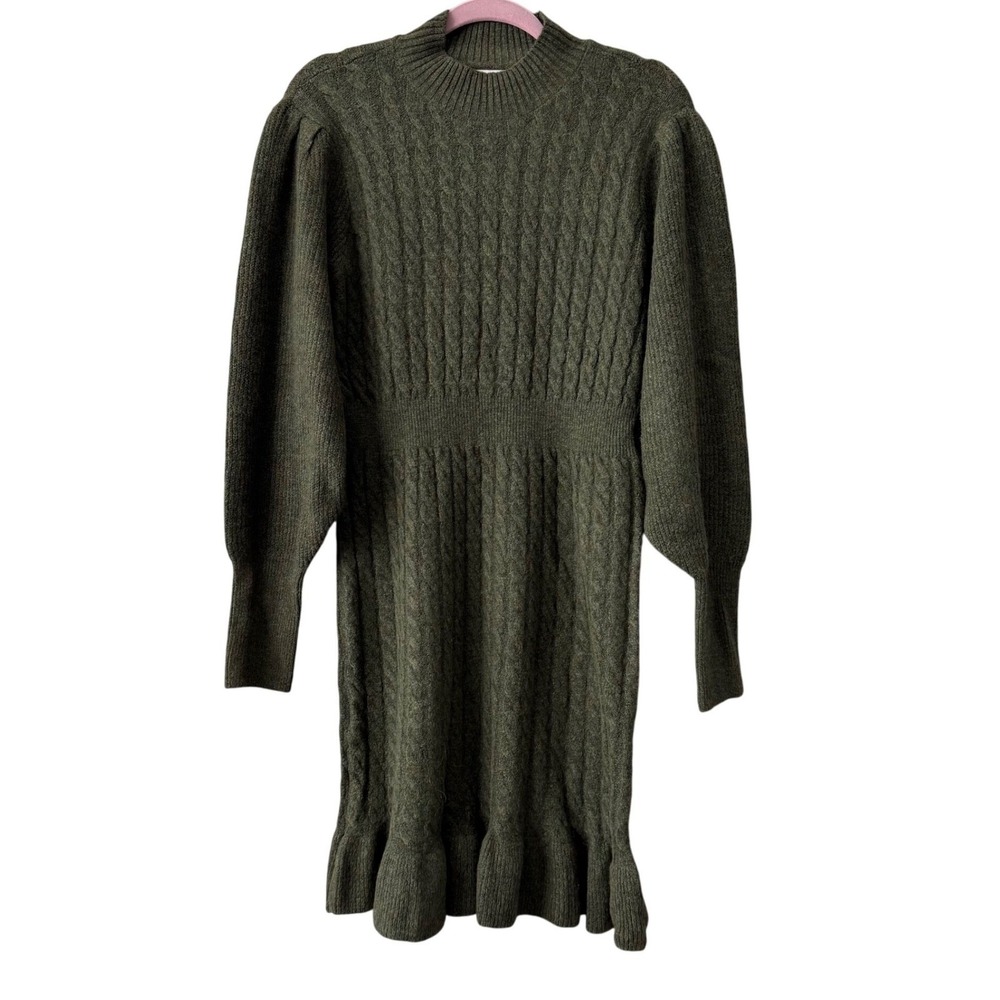 AWARE by Vero Moda Olive‎ Cable Knit Sweater Dress – Size L (NWT)